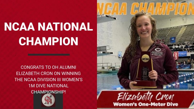 2018 Alumna Elizabeth Cron Wins Diver of the Year